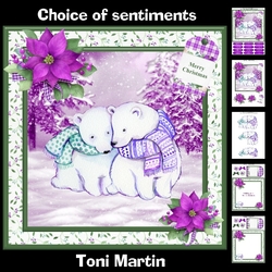 Polar bears christmas mini kit & decoupage