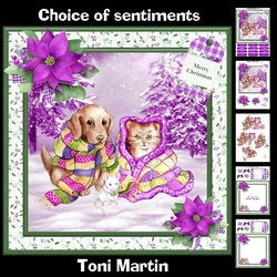 Cosy Pets Christmas mini kit & decoupage