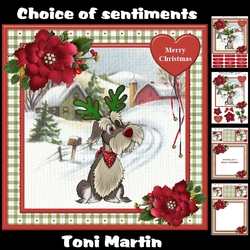 Reindeer in training christmas mini kit & decoupage