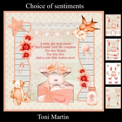 New Baby Girl Card Mini Kit & Decoupage