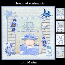New Baby Boy Card Mini Kit & Decoupage