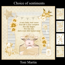 New Baby Neutral Unisex Card Mini Kit & Decoupage