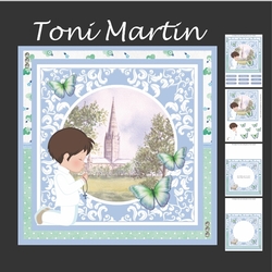 First Holy Communion Boy Card Mini Kit & Decoupage (brown hair)