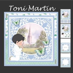 First Holy Communion Boy Card Mini Kit & Decoupage (black hair)