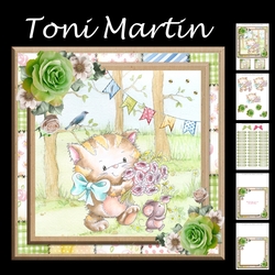 Kitty & mouse card mini kit & decoupage
