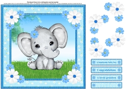 New Baby Boy Card Topper & Decoupage