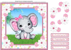 New Baby Girl Card Topper & Decoupage