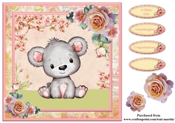 New Baby Girl Card Topper & Decoupage