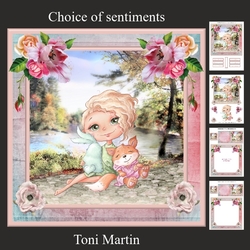 Girl & Friends by the River Card Mini Kit & Decoupage