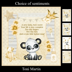Panda - New Baby Neutral Unisex Card Mini Kit & Decoupage
