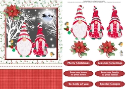 Cute nordic gnomes christmas card front & decoupage