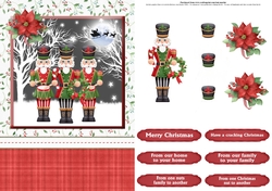 Nutcracker soldiers christmas card front & decoupage
