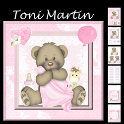 Baby Girl Bear & Blanket Decoupage Mini Kit