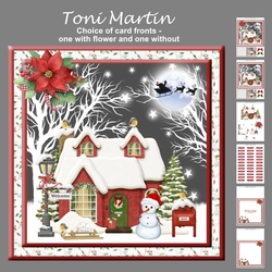 Christmas house scene decoupage mini kit