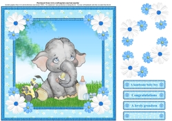 New Baby Boy Card Topper & Decoupage