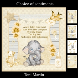 Baby Unisex Neutral Elephant Decoupage Mini Kit