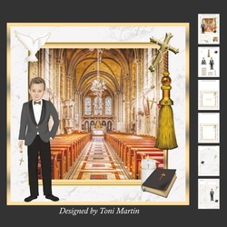 Confirmation / Communion Boy Decoupage Card Mini Kit 7x7