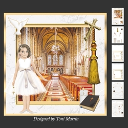 Confirmation / Communion Girl Decoupage Card Mini Kit 7x7