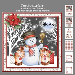 Snowman & Pals Christmas Decoupage Card Mini Kit 7x7