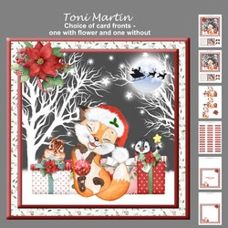 Fox & Pals Christmas Decoupage Card Mini Kit 7x7