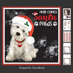 Santa Paws Decoupage Card Mini Kit 7x7 - Westie