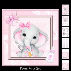 Baby Girl Elephant Decoupage Mini Kit