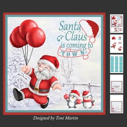Santa Claus Decoupage Card Mini Kit 7x7