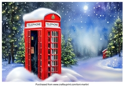 Telephone Box Snow Scene