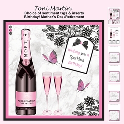Pink Champagne Decoupage Card Mini Kit 7x7
