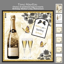 Champagne Decoupage Card Mini Kit 7x7