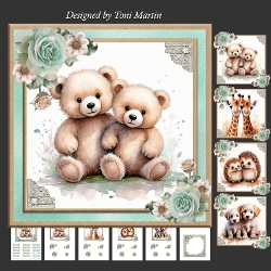 Image of cup570964_1894 - Cute Animals Love Decoupage Mini Kit  -  Anniversary / Valentine / Birthday