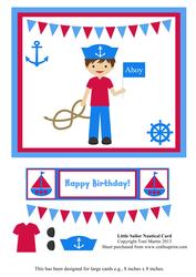 Little Sailor Nautical Birthday Boy Decoupage Card