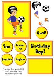 Football Boy Decoupage Card