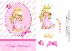 Little Princess Card Front with Decoupage Layers