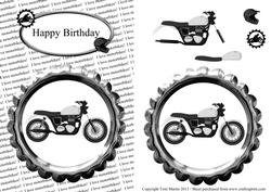 Motorbike Birthday Decoupage Card