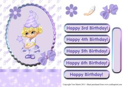 Cute Princess Card Front with Decoupage