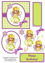 Cute Fairy Girl Decoupage Card