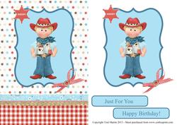 Cowboy Sheriff Birthday Boy Card Front with Decoupage