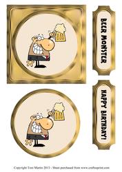 Beer Monster Birthday Card