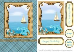 Nautical Boat Design Card for Male Birthday or Father's Day
