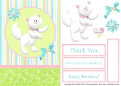 You're the Cat's Whiskers Card Front with Decoupage