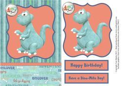 Dinosaur Birthday Decoupage Card