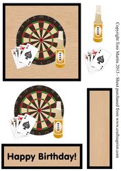 Darts, Beer & Cards Decoupage Birthday Card