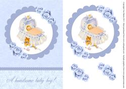 A Handsome Baby Boy Card Front with Decoupage