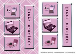Gadget / Laptop Card Front & Decoupage (female)