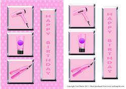Girly Girl Hairdryer Card Front with Decoupage