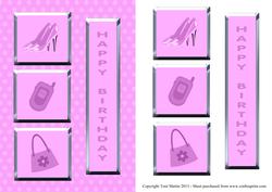 Mobile Phone, Shoes & Handbag Decoupage Card