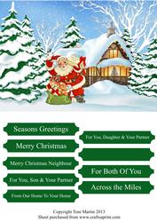 Christmas Cheer Santa Scene Christmas Card