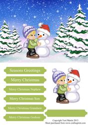 Boy & Snowman Decoupage Card
