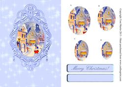 Vintage Winter Scene Swag Frame Christmas Pyramage Card